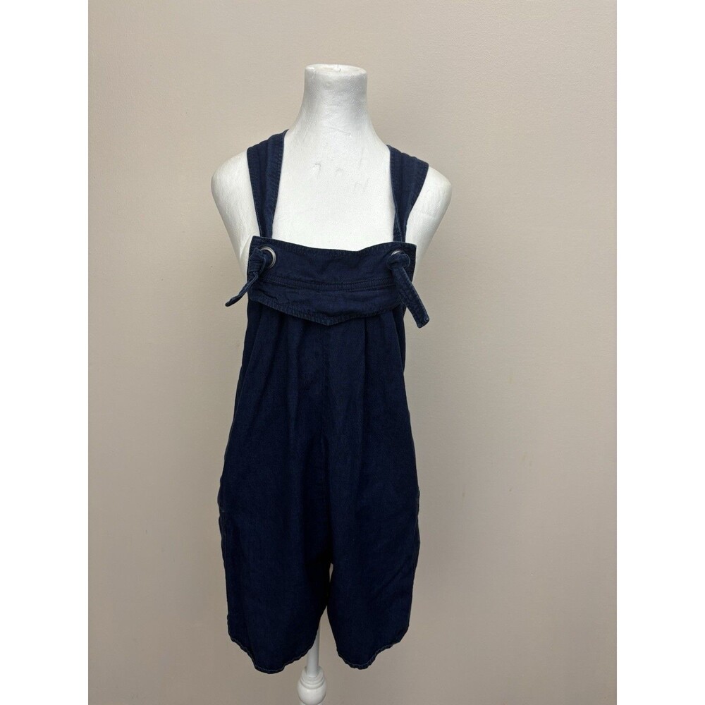 FRENCH CONNECTION Navy Cotton Overalls Romper Short Jumpsuit Women's Size S